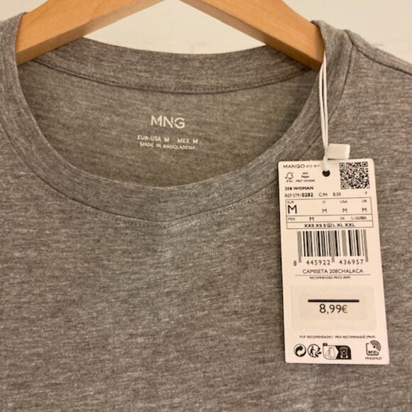 Mango Gray Short Sleeves Tee Top - Picture 3 of 3